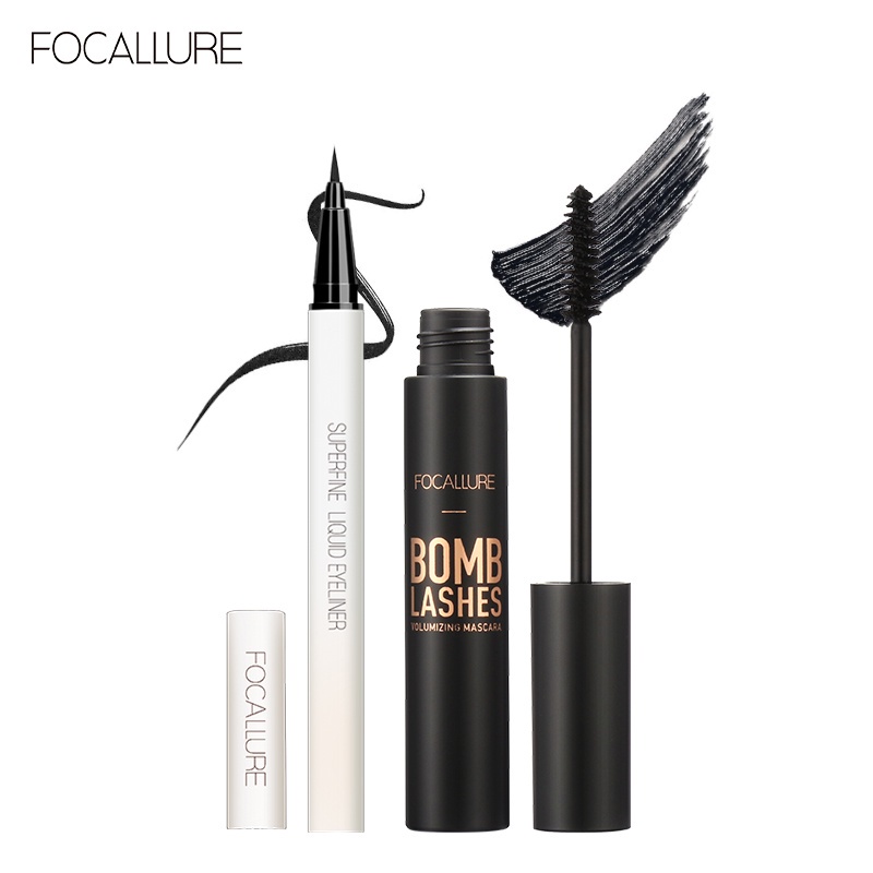 FOCALLURE 2PCS Eye makeup set Waterproof Eyeliner+ Curling Mascara