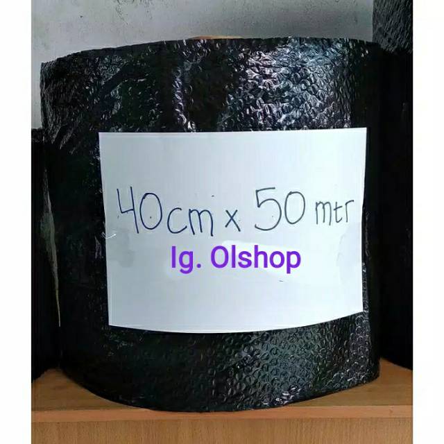 

IG [ DKM] PLASTIK BUBBLE POTONGAN HITAM UK. 40 CM x 50 MTR