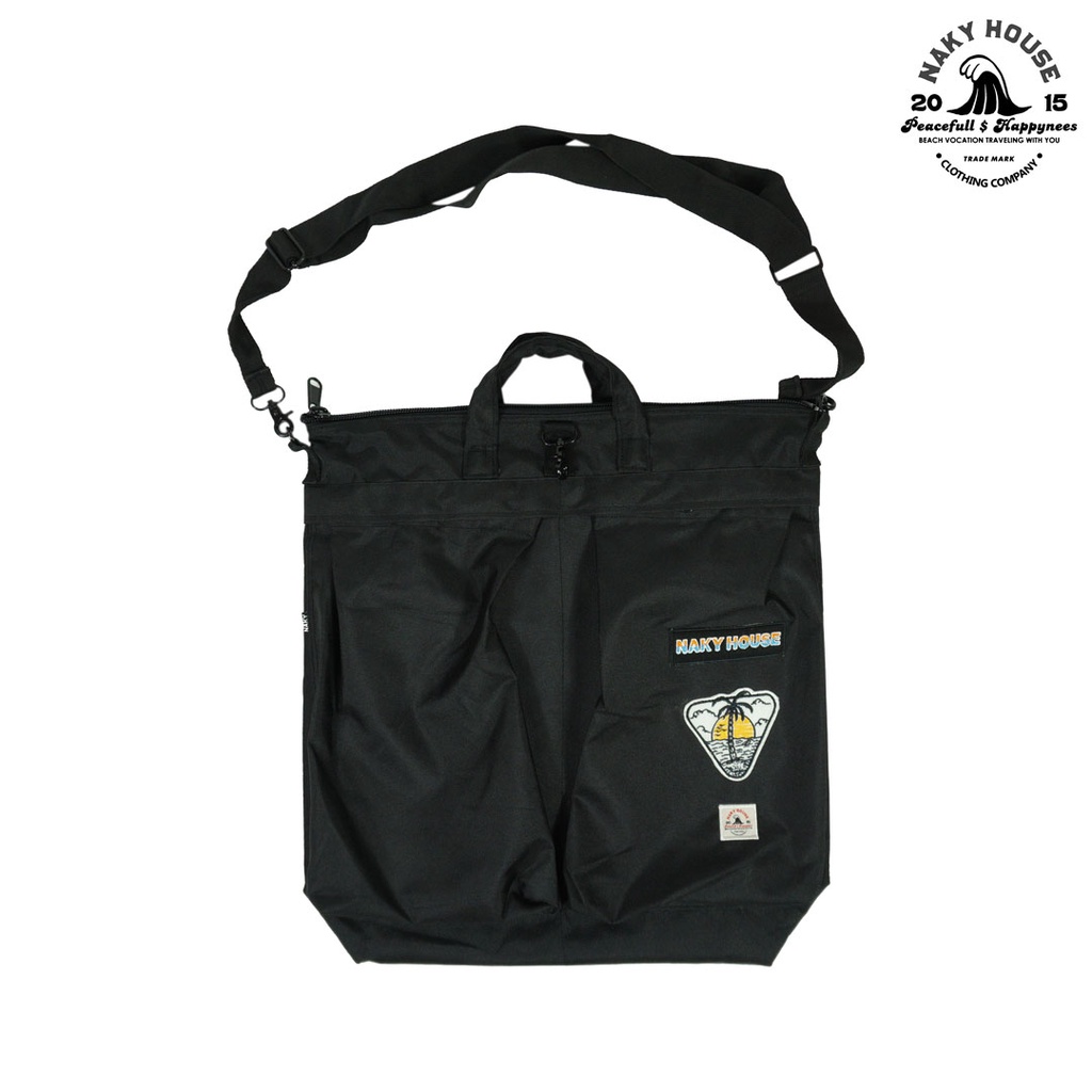 TAS selempang Travel Bag pria Warna Hitam "Naky House"