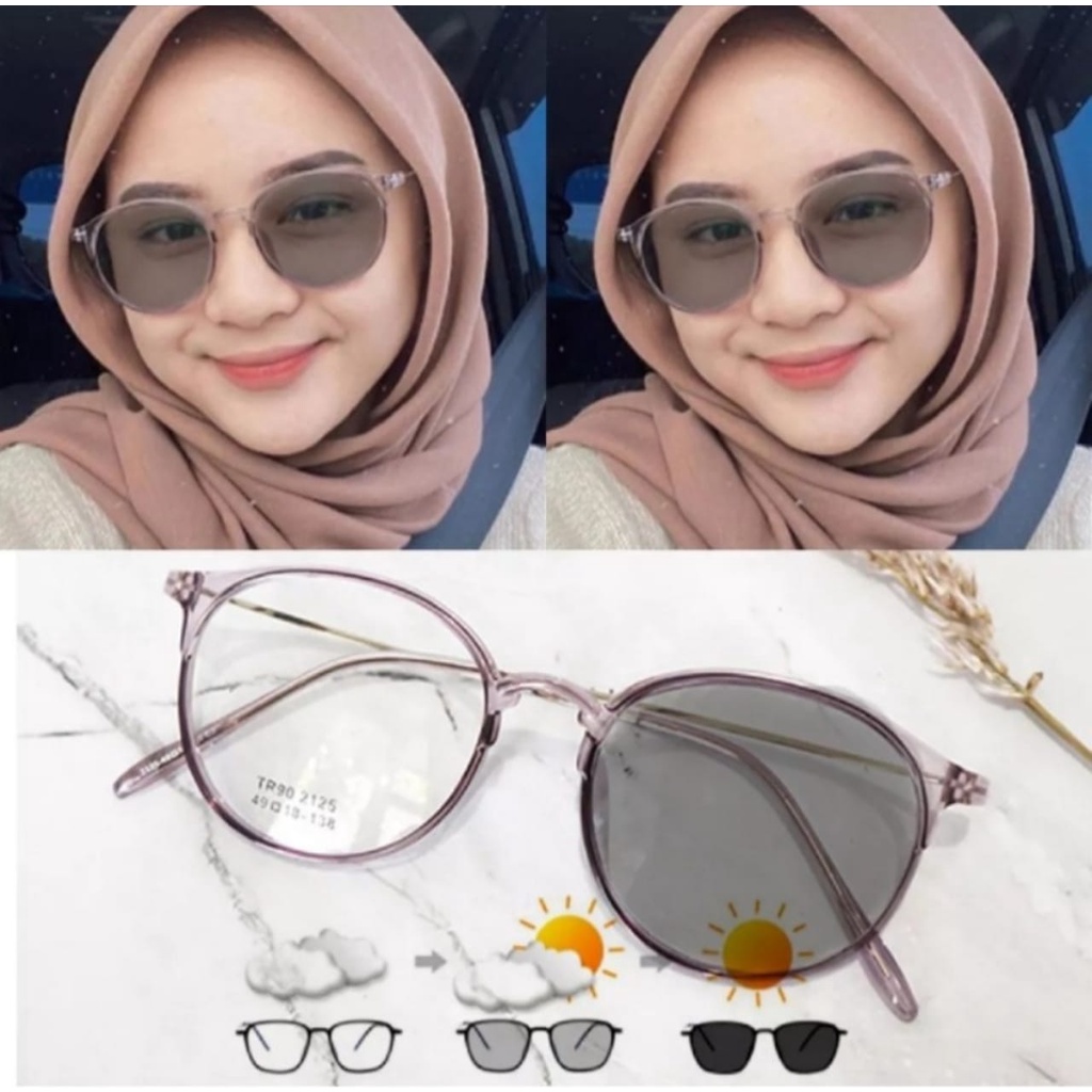 [TERMURAH] Kacamata Photocromic Korea / Anti Radiasi 2 In 1 Potokromik Photochromic Pria Wanita Fotocromic Potocromic