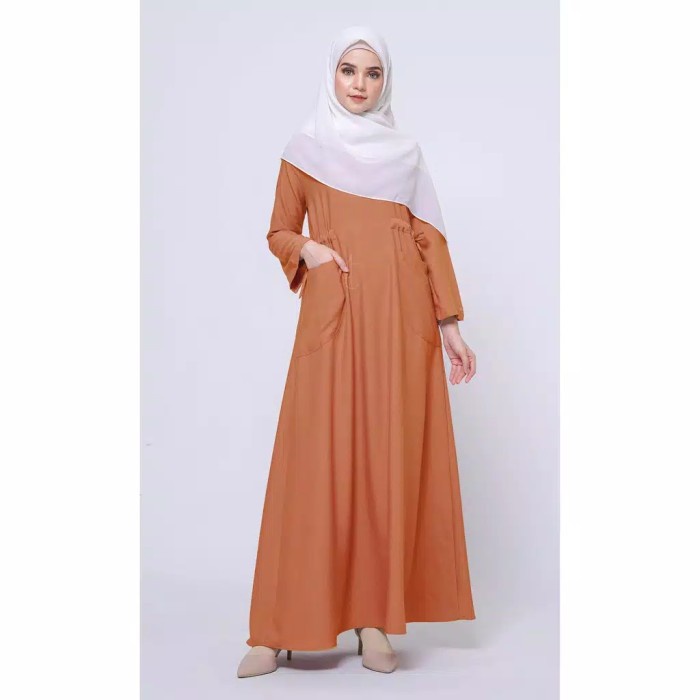 PREMIUM TUFINE - GAMIS WANITA GAMIS KEKINIAN - LATIVA DRESS BRICK - M
