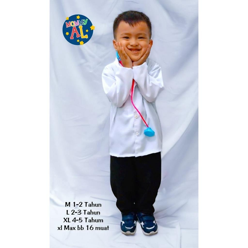 JAS DOKTER ANAK/Jas Dokter anak kecil/jas dokter anak murah/jas dokter anak perempuan/jas dokter anak kecil/Baju Profesi Anak