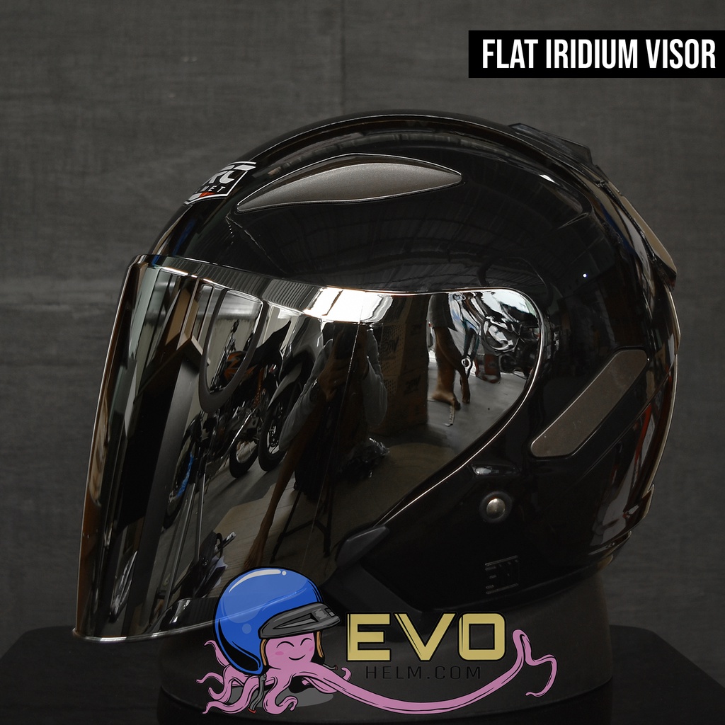 HELM CENTRO VRC MOTIF ORIGINAL FREE VISOR IRIDIUM - ORIGINAL HELM VRC PAKET GANTENG CENTRO-SOLID BLACK GLOSS