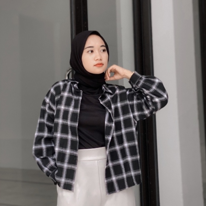 bianca kemeja tartan flanel