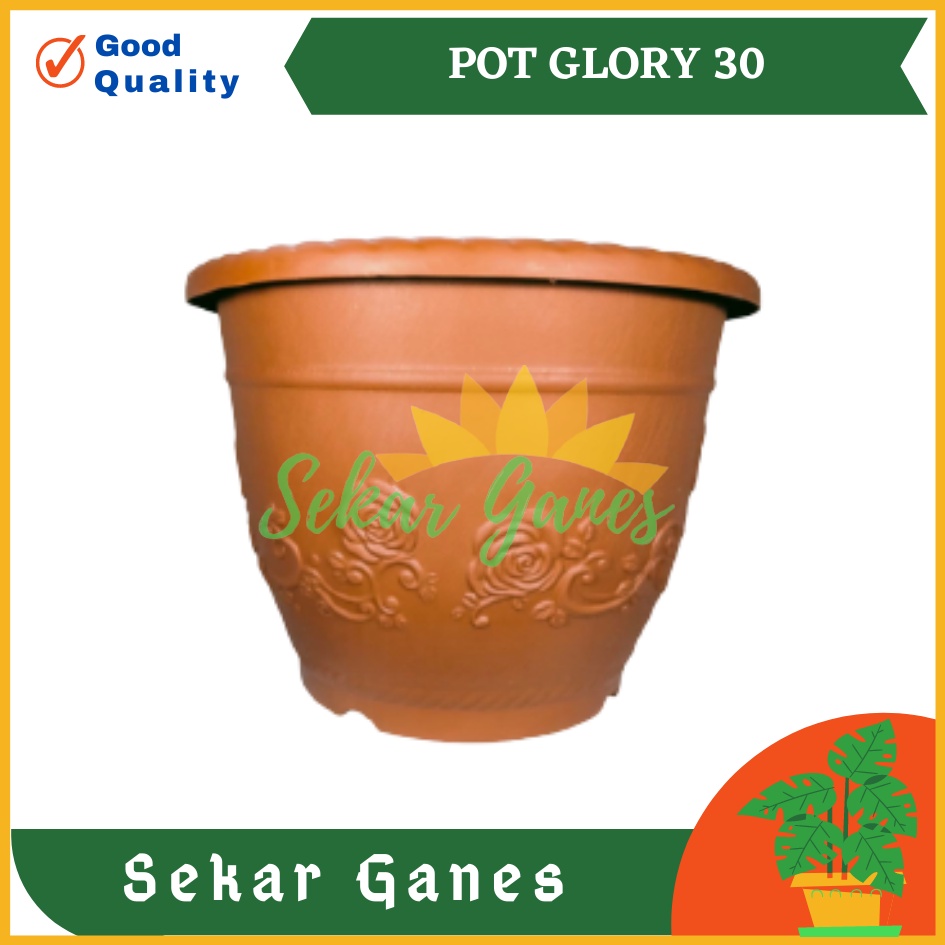 Sekrganes Pot Shallom Glory 30 Merah Bata Coklat Terraccota Pot Glory Kotak Ukuran 30 35 Cm Motif Bunga Timbul Pot Bunga Besar Murah Tebal Bagus