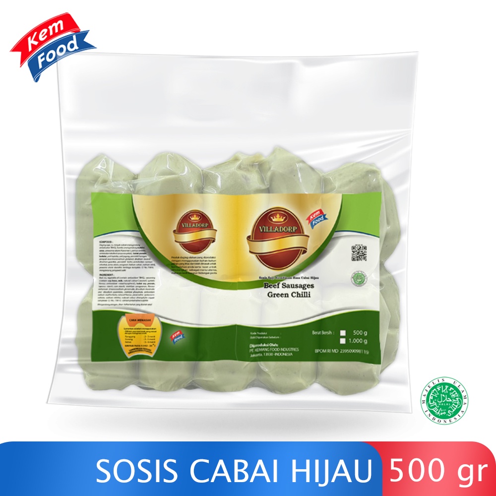 

Sosis Sapi Mini Cabai Hijau Villadorp 500gr
