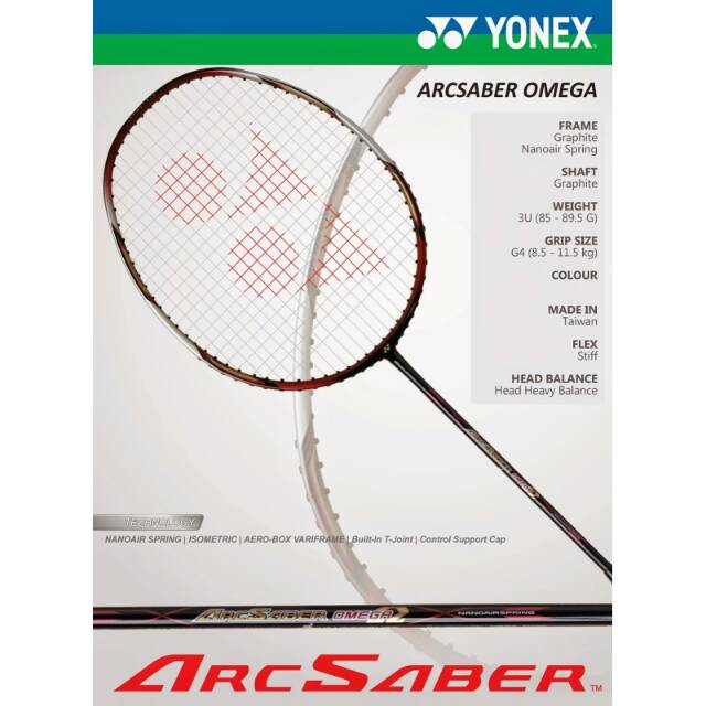 Raket Yonex Arcsaber  Omega Made in Taiwan Shopee Indonesia