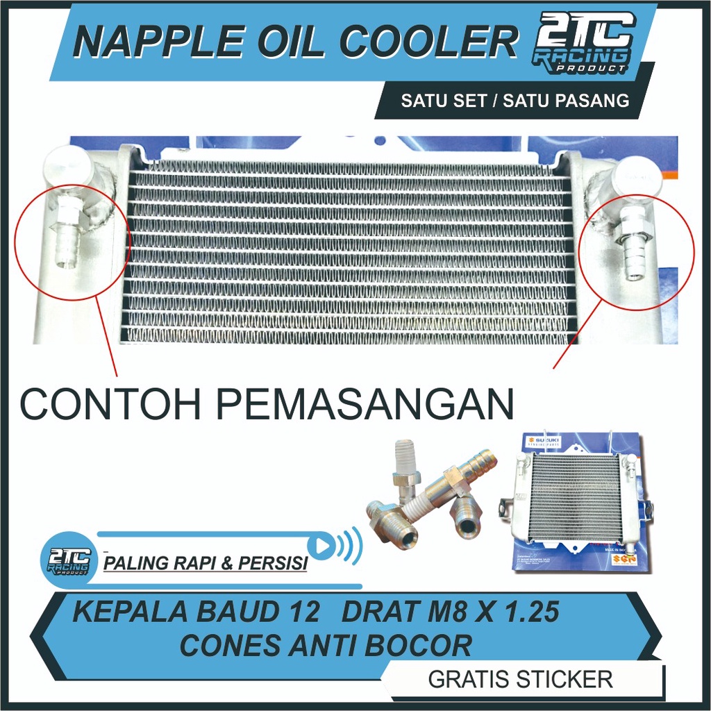 NAPPLE OIL COLLER UNIVERSAL BAUT 12 M8 baud nepel oil cooler crangkase dan head