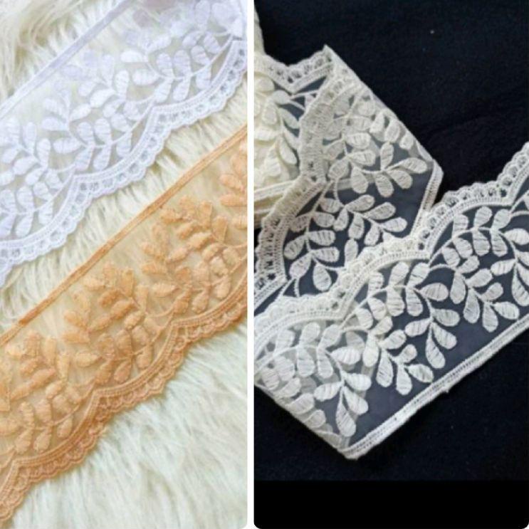 Paling Diminati Renda organdi bordir gyper giper rajut untuk mukenah mukena hijab khimar roll