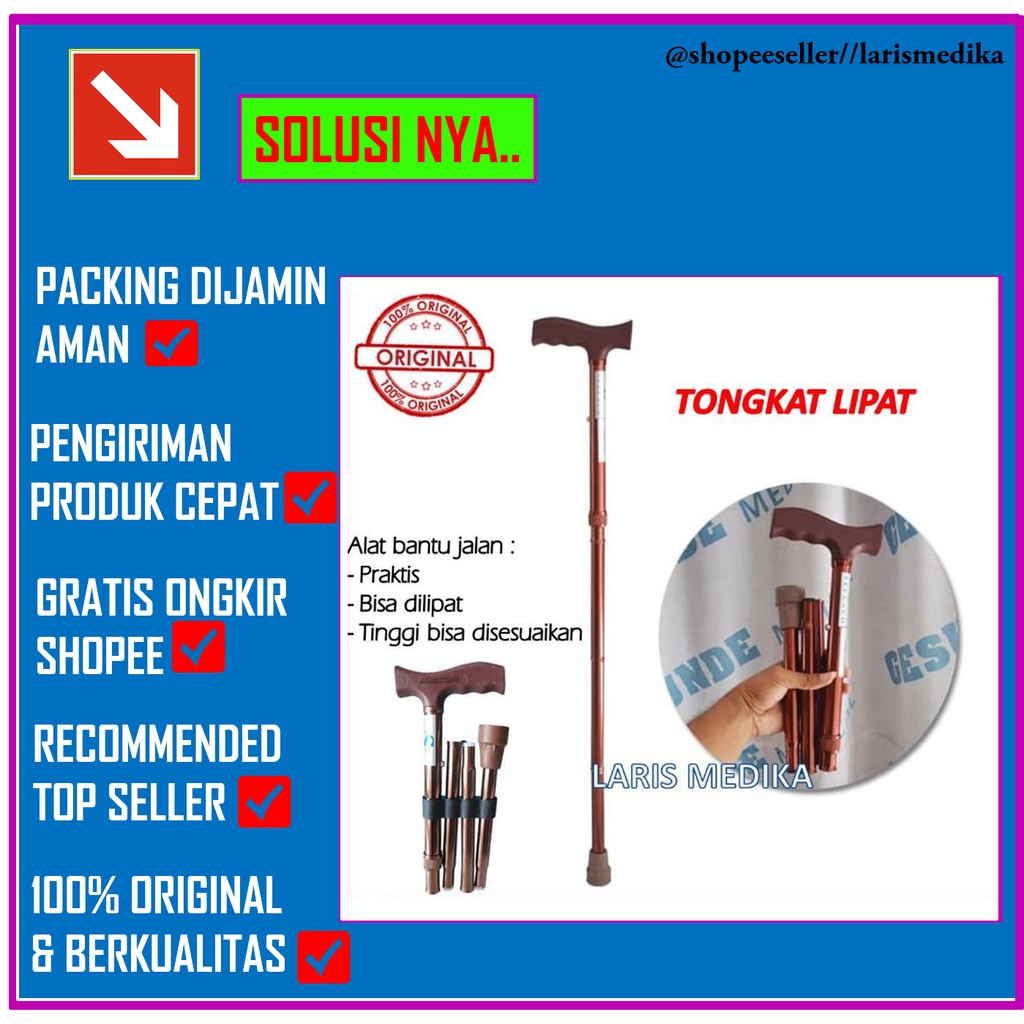 Tongkat Lipat Sella / Tongkat Jalan / Tongkat Lipat Kaki 1 Sella / Tongkat Lipat