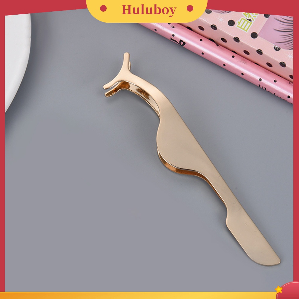 Huluboy Huluboy♡ Pinset Penjepit Bulu Mata Palsu Bahan Stainless Steel