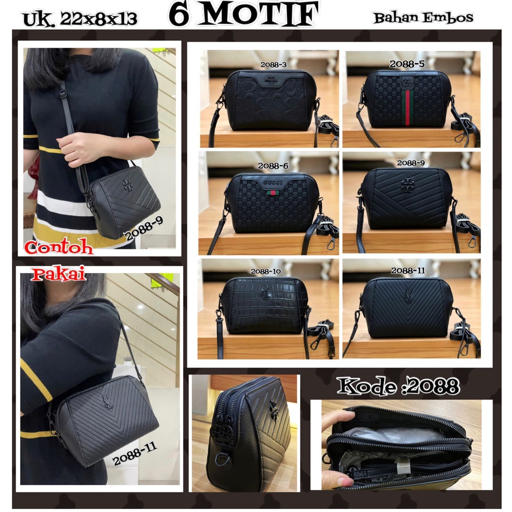 TAS SELEMPANG 2 SLET IMPORT PREMIUM / TAS SELEMPANG KD 2088 / TAS CEWEK IMPORT / TAS PESTA KEKINIAN