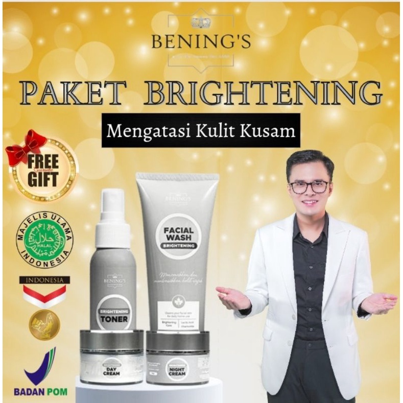 BENINGS SKINCARE DR OKY PRATAMA PAKET BRIGHTENING UNTUK MENCEGAH DAN MENGATASI KULIT KUSAM AGAR GLOWING ( BENINGS INDONESIA )-1