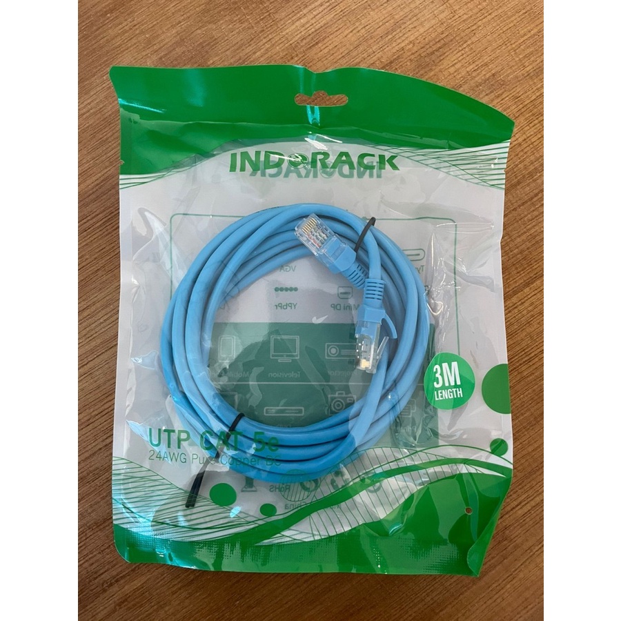 INDORACK C53B 3 Meter Kabel Lan CAT5e UTP Patch Cord Cable -BLUE