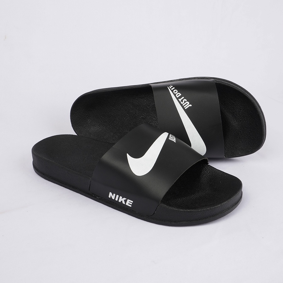 sandal slop / sandal karet / sendal slide Sleding original full black/hitam polos simpel trendy