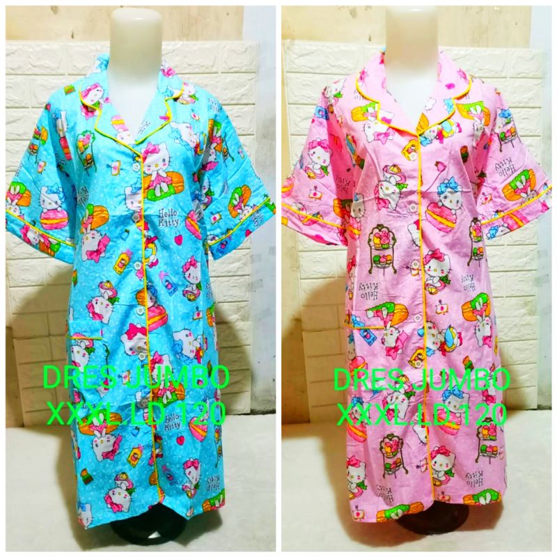 dres piyama wanita jumbo xxxl