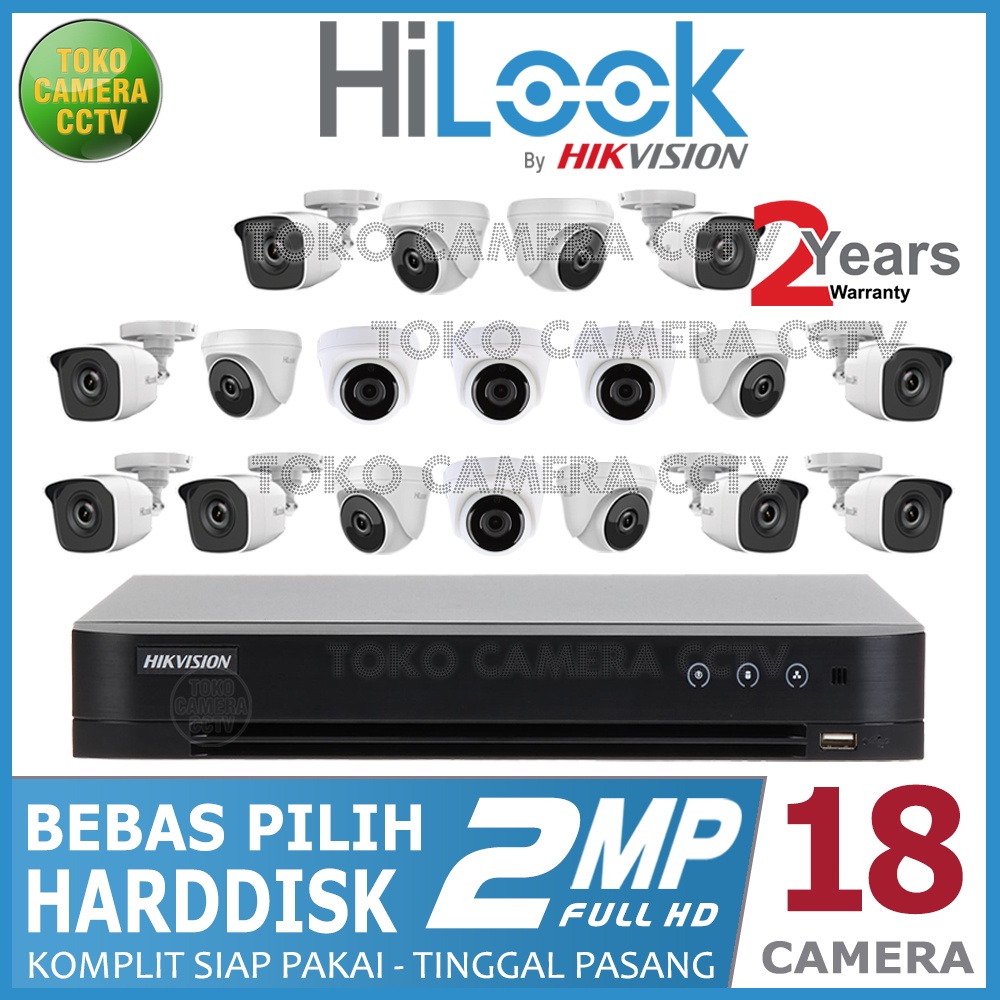 PAKET CCTV HILOOK 2MP 32 CHANNEL 18 KAMERA