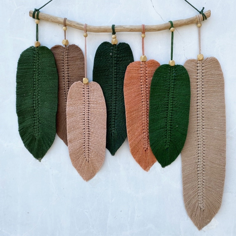 macrame leaf daun 60x60cm