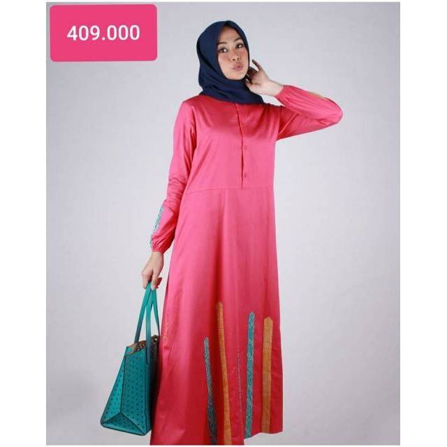 Dannis abaya batik A191004 hijau mint - ungu - pink - hitam