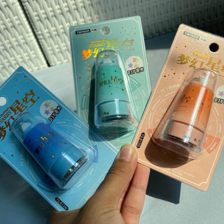 

CORRECTION TAPE MODEL STARRY BINTANG KERLAR-KELIP TIP-EX IMUT TERMURAH ADA MANIK GLITER DI BAGIAN BAWAH NYA TERBARU
