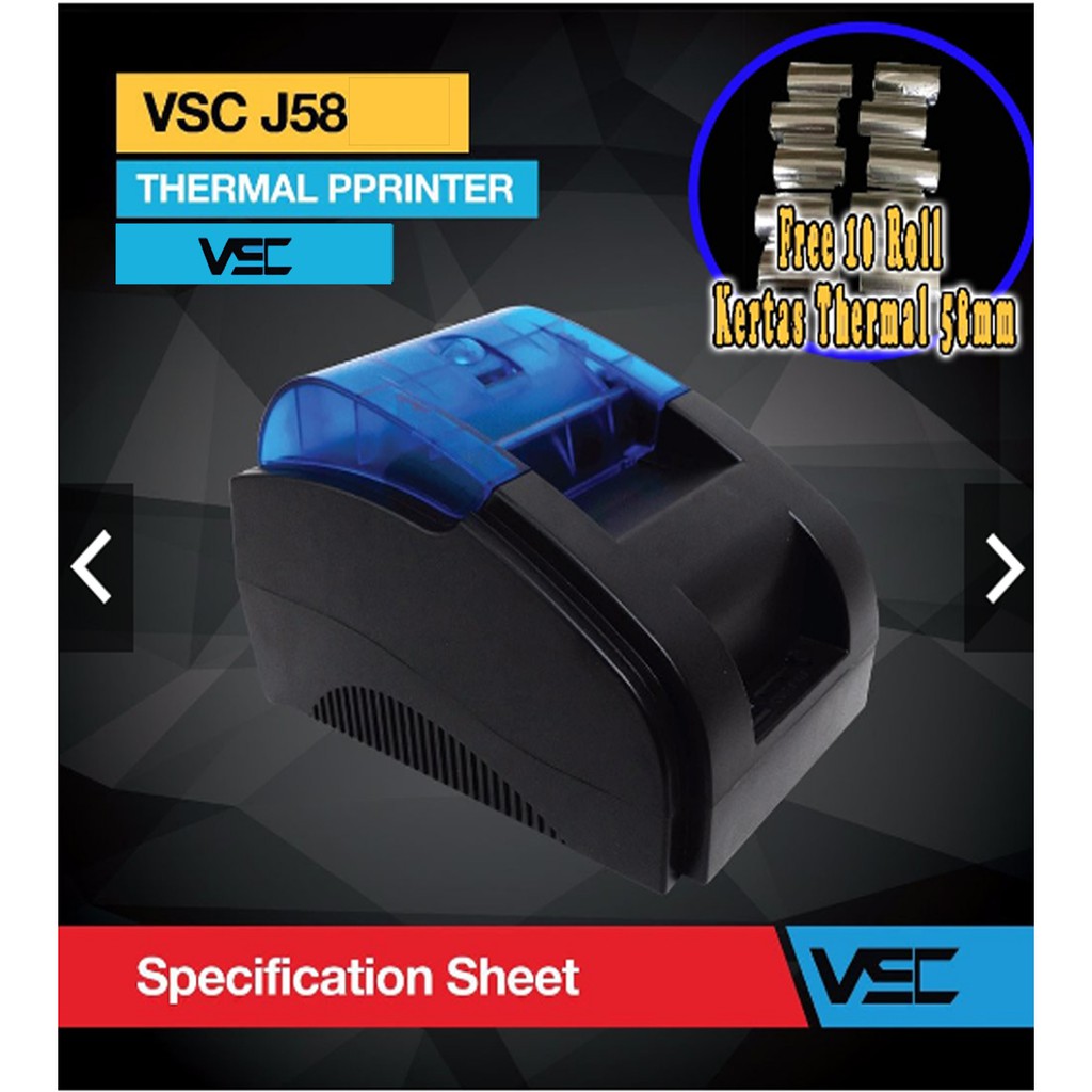 Printer Mini Kasir Thermal VSC 58MM (Tanpa Bluetooth)