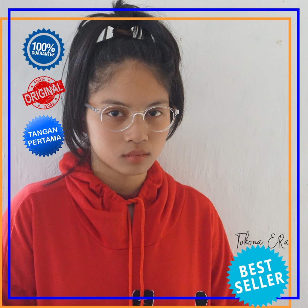 GNA eyewear frame kacamata ringan wanita pria transparan simple lentur dan lensa antiradiasi