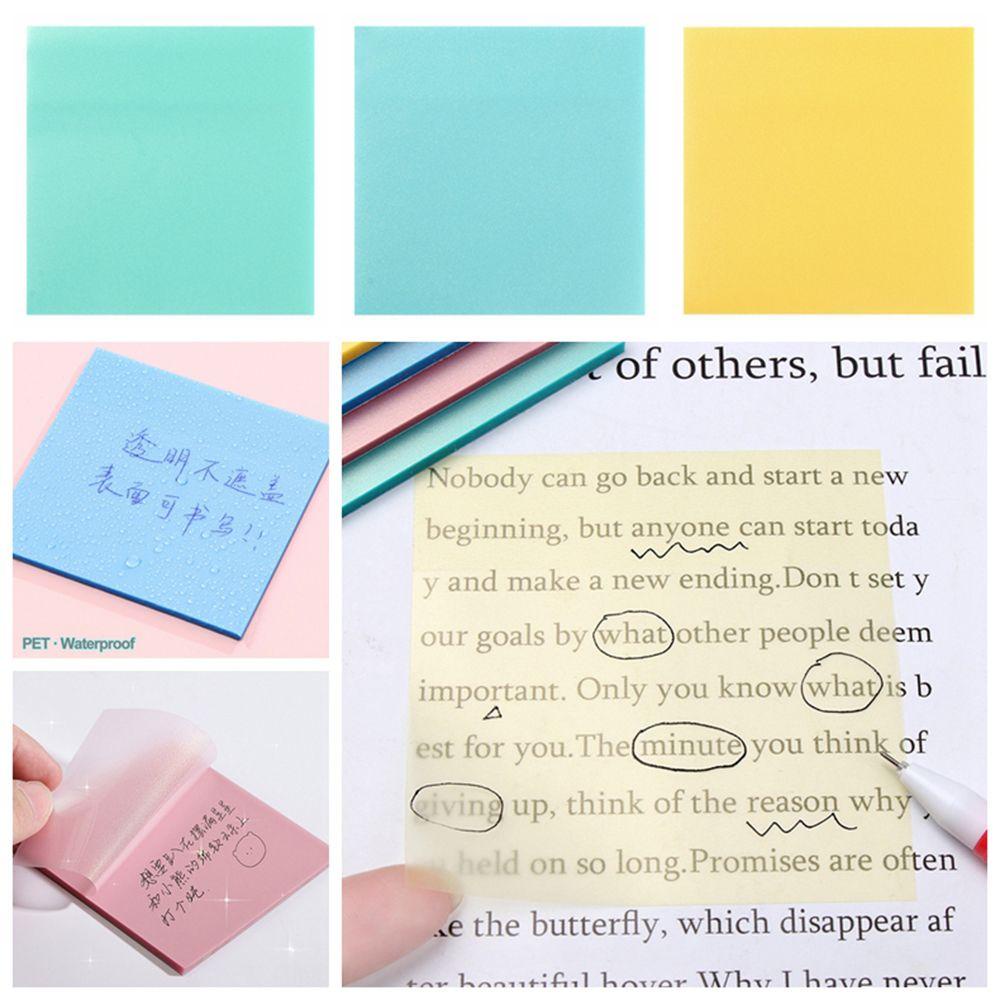 Populer Transparan Sticky Notes Scrapbooking Dekorasi Alat Tulis Notepad Perlengkapan Kantor Sekolah Memo Pad