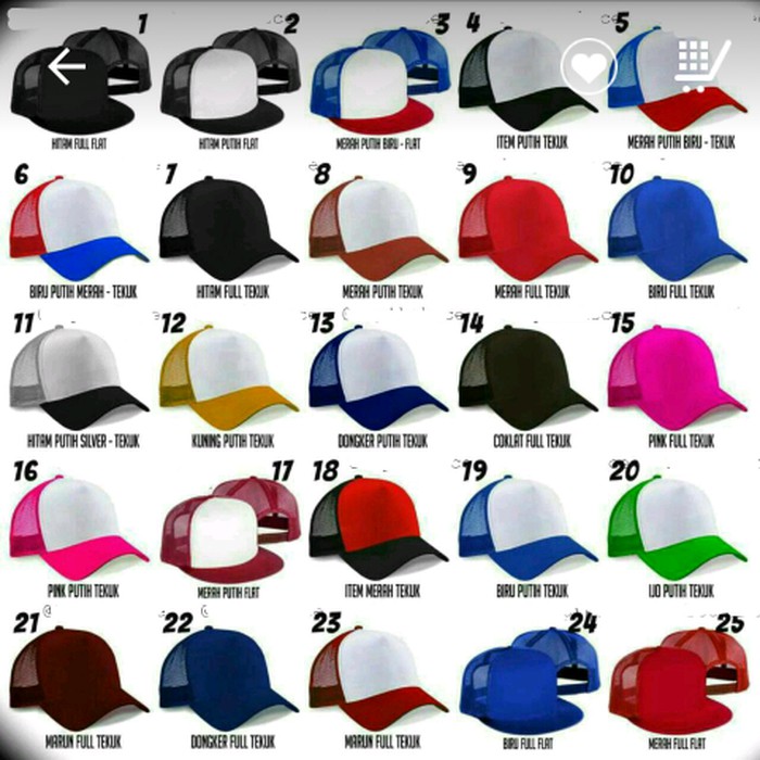 topi trucker jaring polos