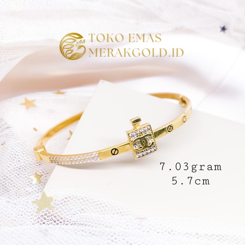Gelang Emas Bangle Terbaru‼️Gelang Chanel Emas Gold Kadar 375