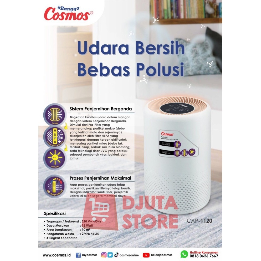 Cosmos Air Purifier CAP 1120 dengan UVC