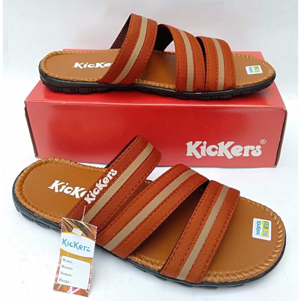 Sandal pria kickers sendal slide original selop casual dewasa slop distro terbaru murah kekinian COD