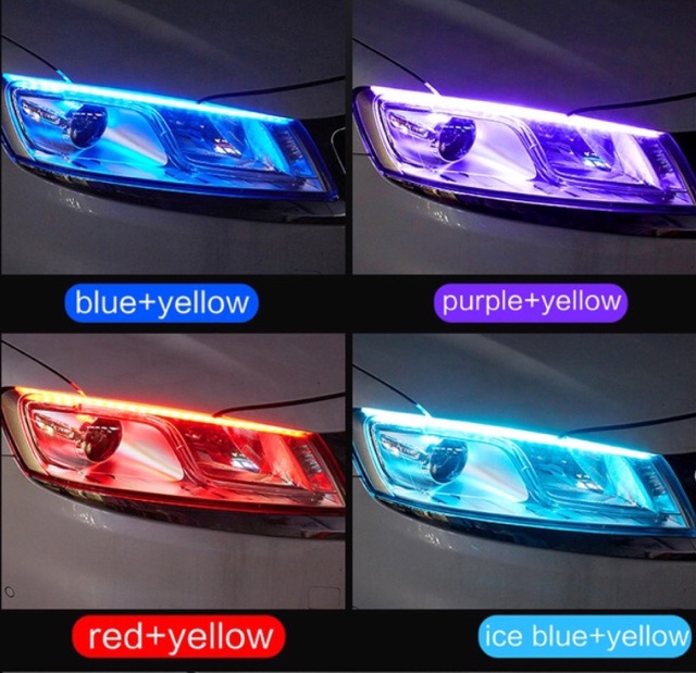 12VOLT - (SEPASANG) LED ALIS DRL UNIVERSAL 30CM DAN 60CM + SEIN RUNNING