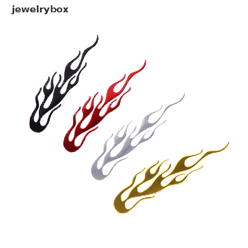 (Box) Stiker Vinyl Reflektif Motif Api 3d Ukuran 20x4cm Untuk Mobil / Motor