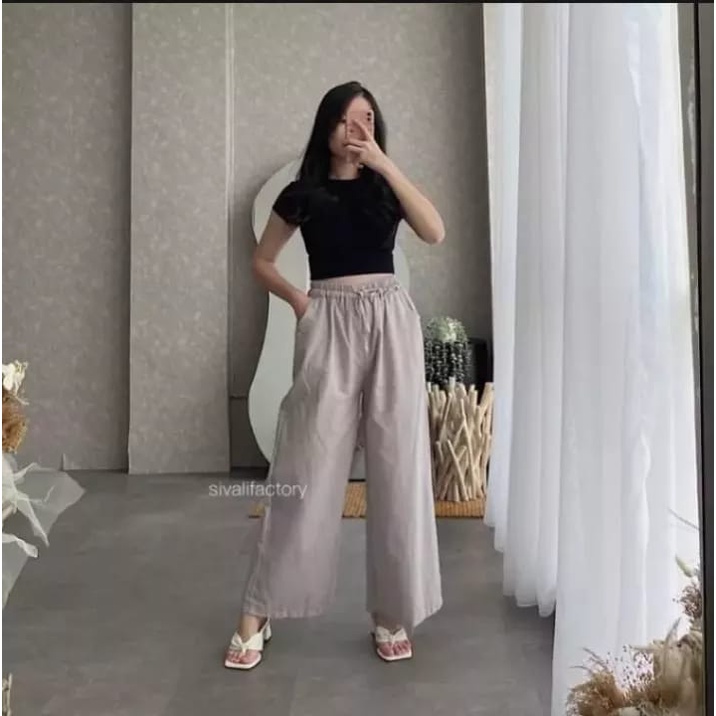 CELANA KULOT PLISKET PREMIUM IMPORT | KULOT PLISKET TALI REMPEL KECIL BERTALI PITA I BAWAHAN WANITA 