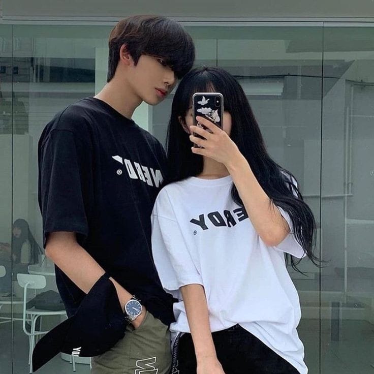 MYSTIQUE.ID-BAJU KAOS COUPLE NERDY T-SHIRT LUCU DAN AESTHETIC