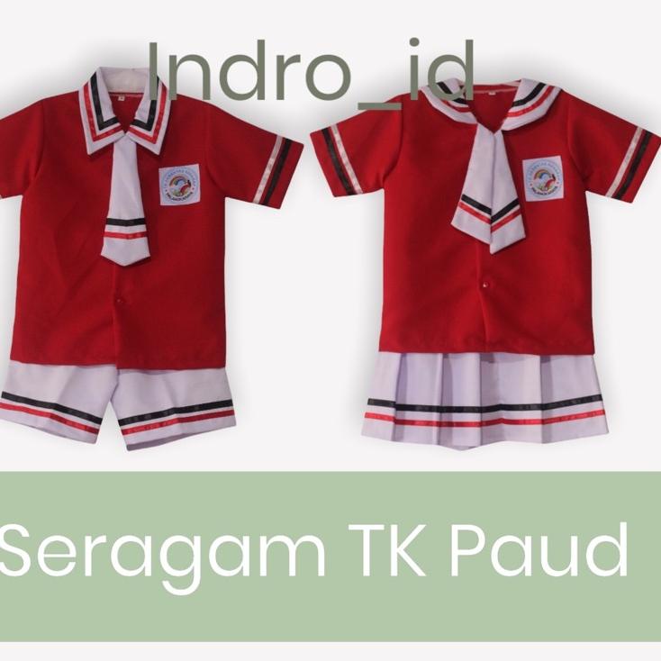 Best Seller.. SERAGAM TK PAUD GAYA KOREA MERAH PUTIH