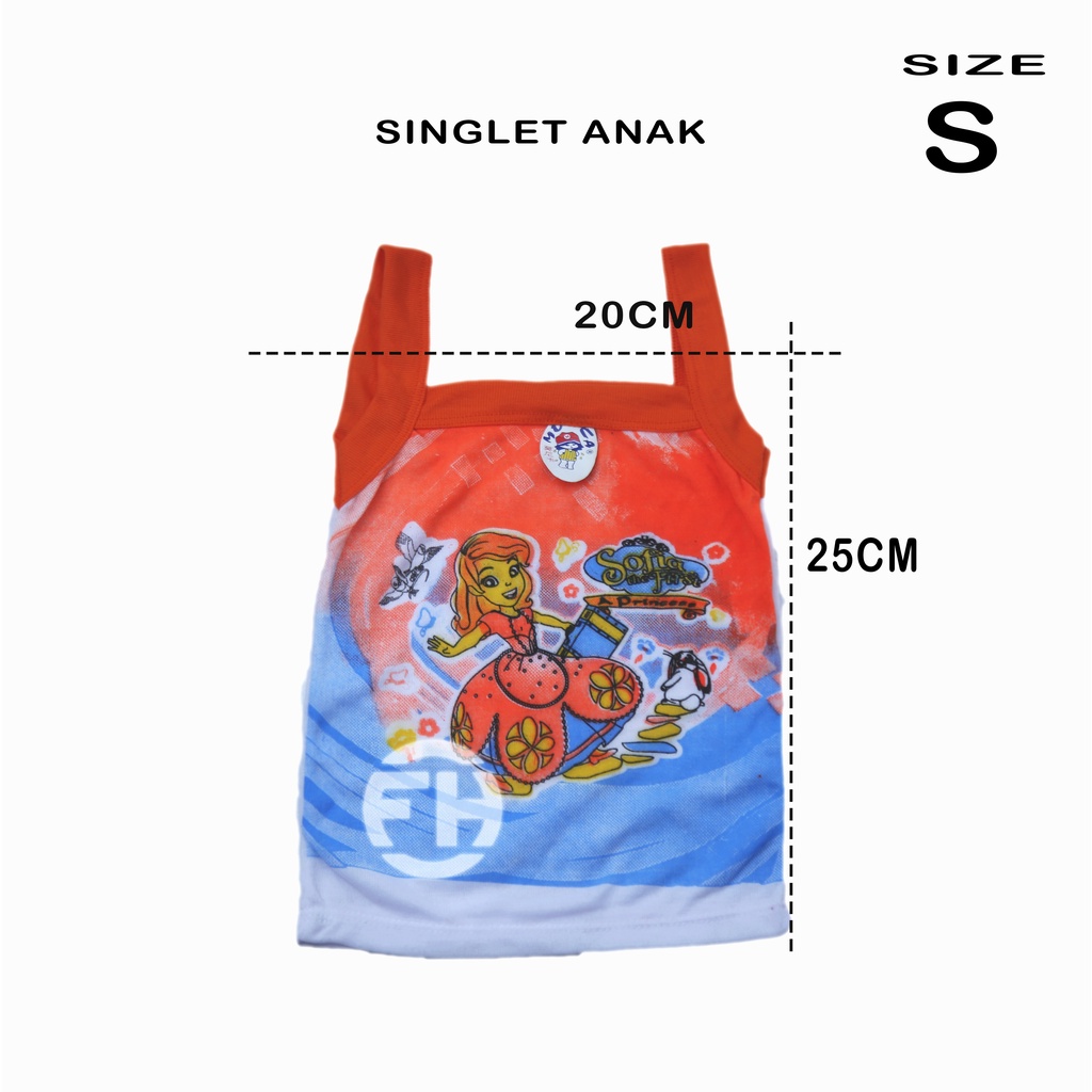 KAOS DALAM  ANAK-ANAK / SINGLET /SALUR / PAKAIAN DALAM ANAK CEWEK M L XL