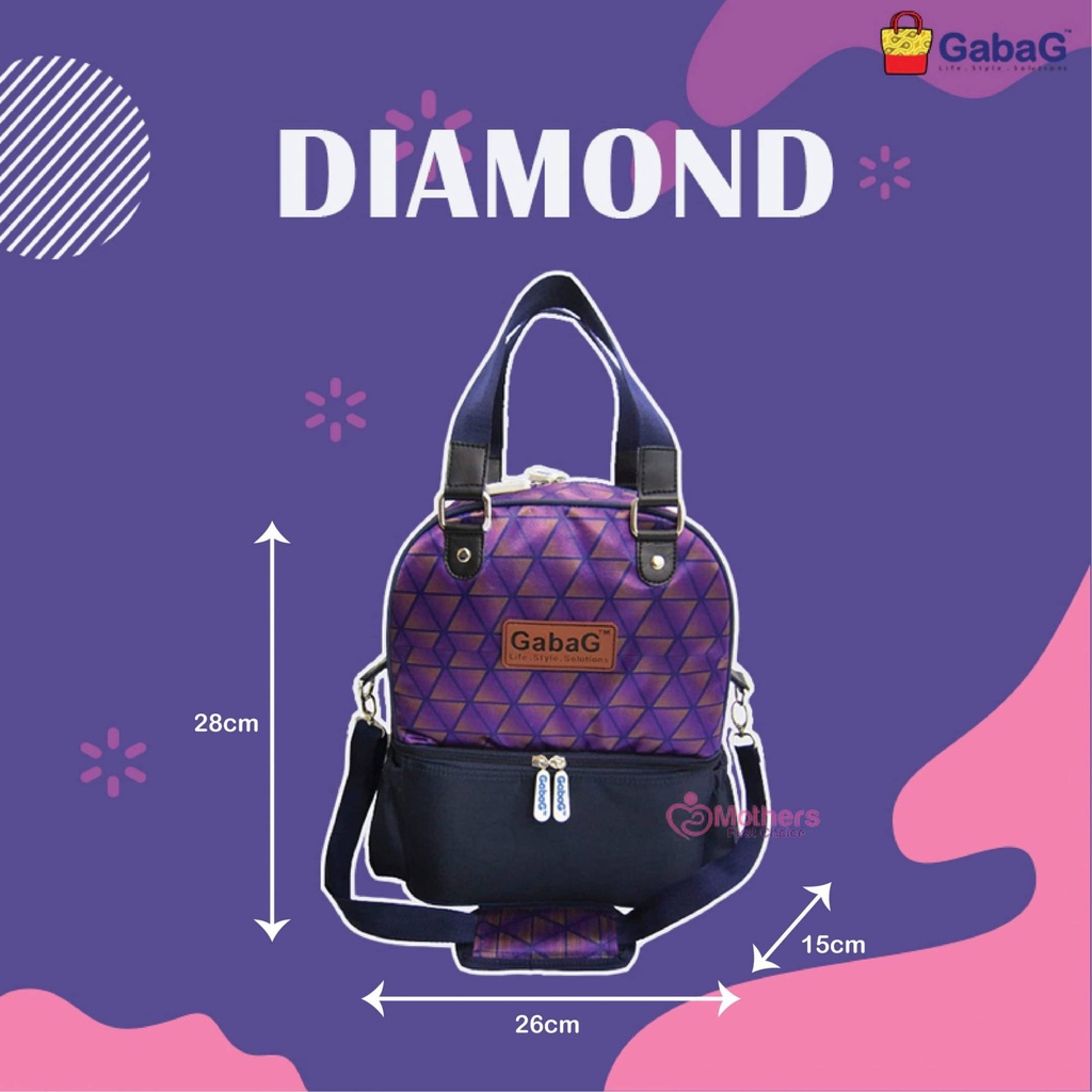 Gabag Cooler Bag Double Sling Thermal Bag Sensor Tas Cooler Pendingin Asi Bayi - Andara / Cappuccino / Diamond / Passion