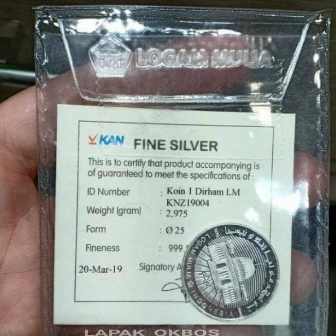 Koin Perak 1 Dirham Antam Fine Silver 100% Asli Bersertifikat