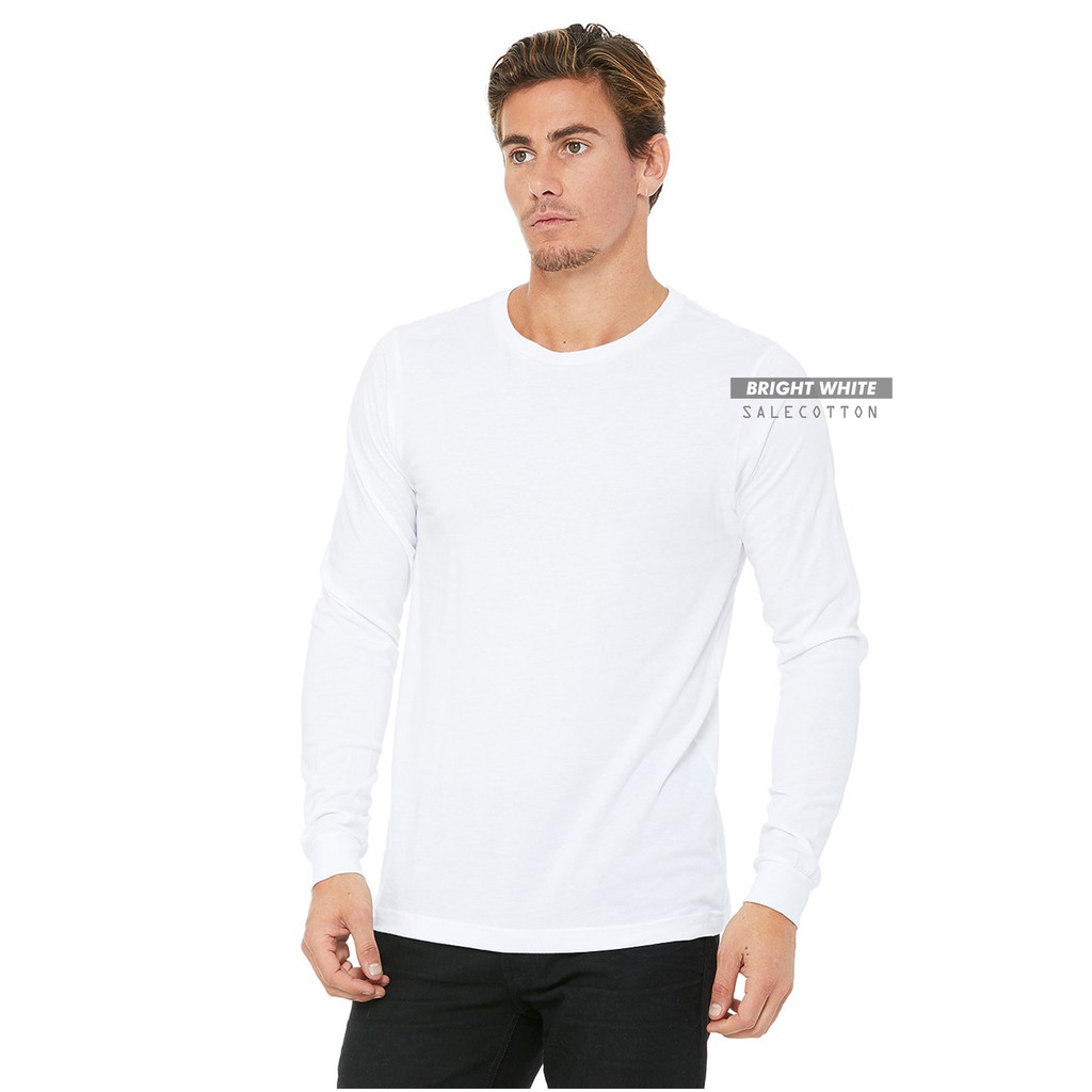 KAOS POLOS BAJU OBLONG LENGAN PANJANG PUTIH BRIGHT WHITE KAOS POLOS BAJU OBLONG LENGAN PANJANG PUTIH BRIGHT WHITE