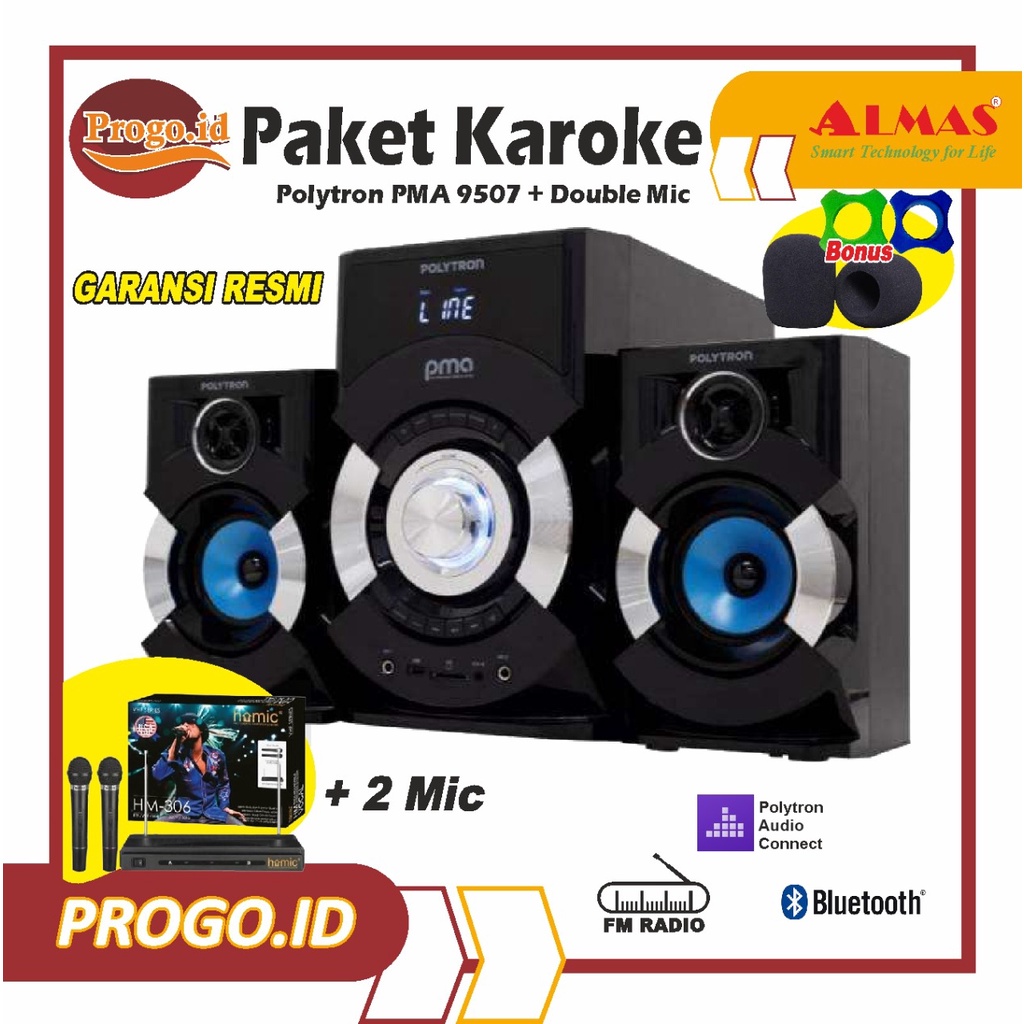 SPEAKER SALON BLUETOOTH PORTABLE POLYTRON PMA 9507| MULTIMEDIA AUDIO PLAYER BT-SPEAKER Speaker Aktif Polytron PMA 9507 Speaker With Bluetooth Karaoke Speaker Salon Aktif Aktiv Polytron Politron PMA Karaoke Bluetooth Mikrofon Elektronik USB AUX Multimedia