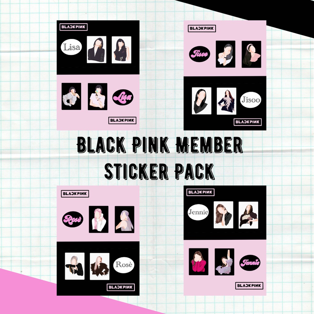 

Sticker Pack KPOP Blackpink Member LISA / JENNIE / JISOO / ROSE A6