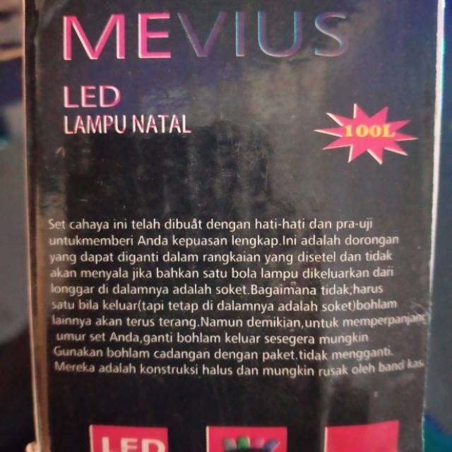 LAMPU NATAL MEVIUS 100 LAMPU 4 WARNA