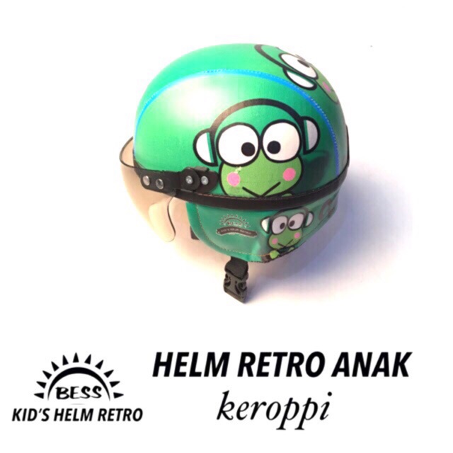 BESS - HELM RETRO ANAK HIGH QUALITY PRINTING MOTIF KEROPI