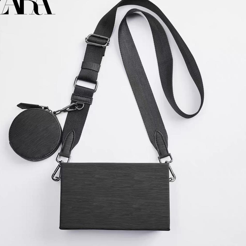 Kejutan Terbaik [WBAG_IMPORT] NEW ARRIVAL!! TAS SLING BAG ZARA ZR/TAS SELEMPANG MAN RIGID MINI DUO CROSSBODY PRIA FASHION IMPORT PREMIUM#2635