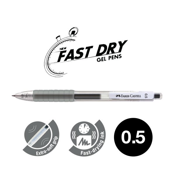 

Faber-Castell Gel Pen Fast Dry Gel 0.5 Black 641699