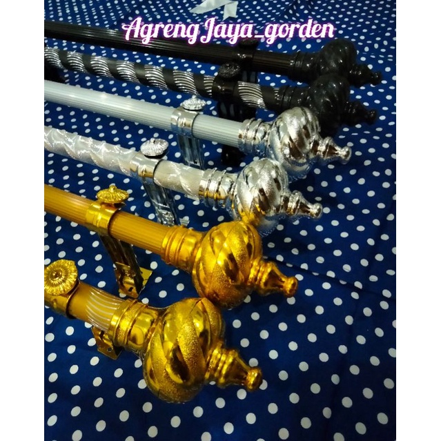 Besi gorden/batang gorden/tiang gorden/rollet gorden full set uril motif polos garis