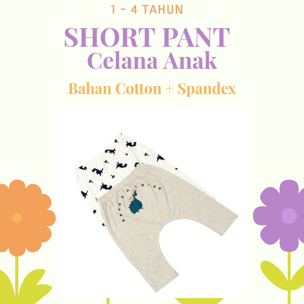 [HI] 2 PCS SHORT PANTS VARIAN A CELANA PENDEK BAYI 1-4 TAHUN BAHAN PREMIUM