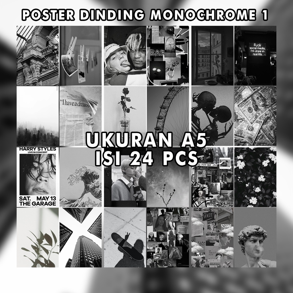 POSTER DINDING AESTHETIC BLACK 1