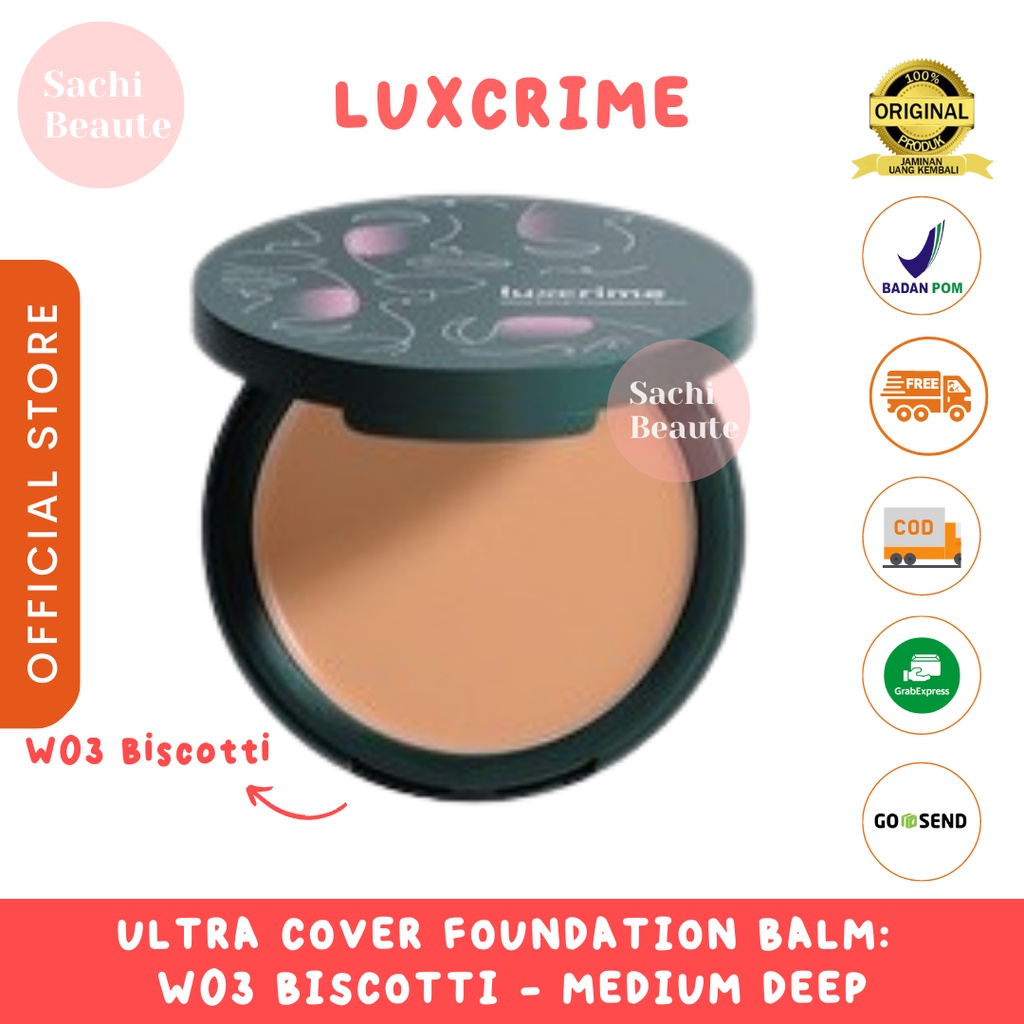 Luxcrime Ultra Cover Foundation Balm: W03 Biscotti - Medium deep